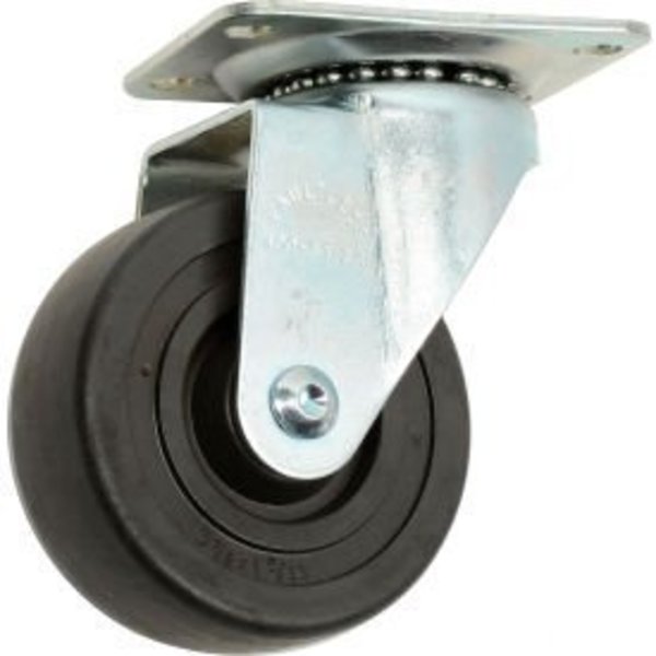 Casters Wheels & Industrial Handling Medium Duty Swivel Plate Caster 3-1/2" Hard Rubber Wheel 275 Lb. Capacity 427-3 1/2
